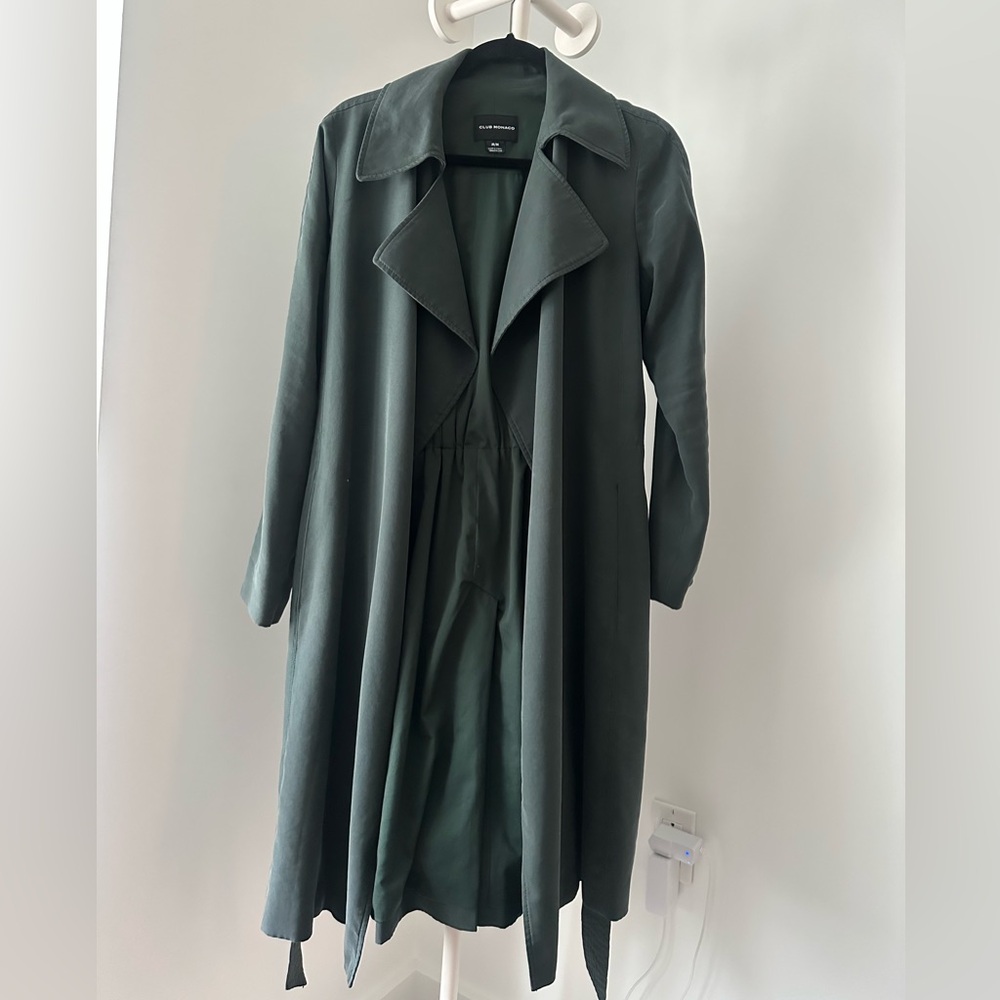 Club Monaco Forest Green Trench Coat